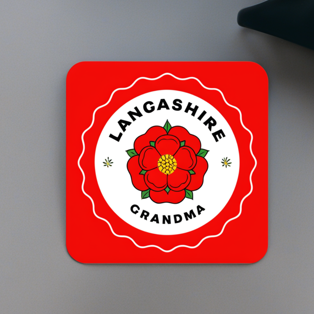 Personalised Family Gift Lancashire Rose Coaster