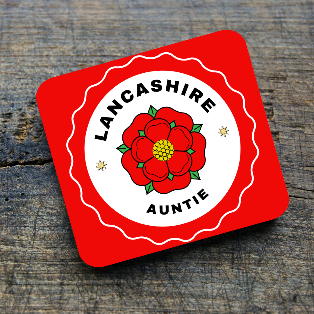 Personalised Family Gift Lancashire Rose Coaster