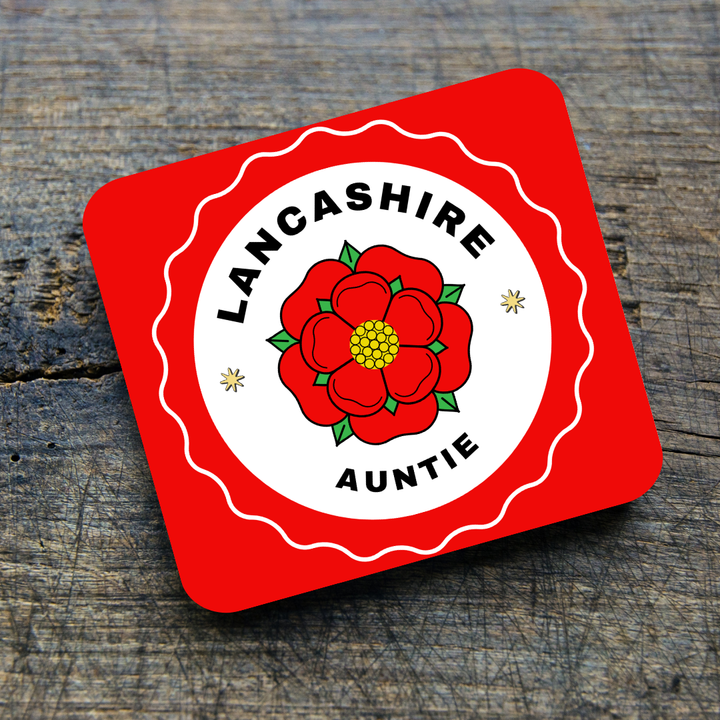 Personalised Family Gift Lancashire Rose Coaster