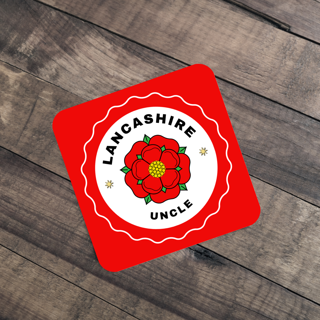 Personalised Family Gift Lancashire Rose Coaster