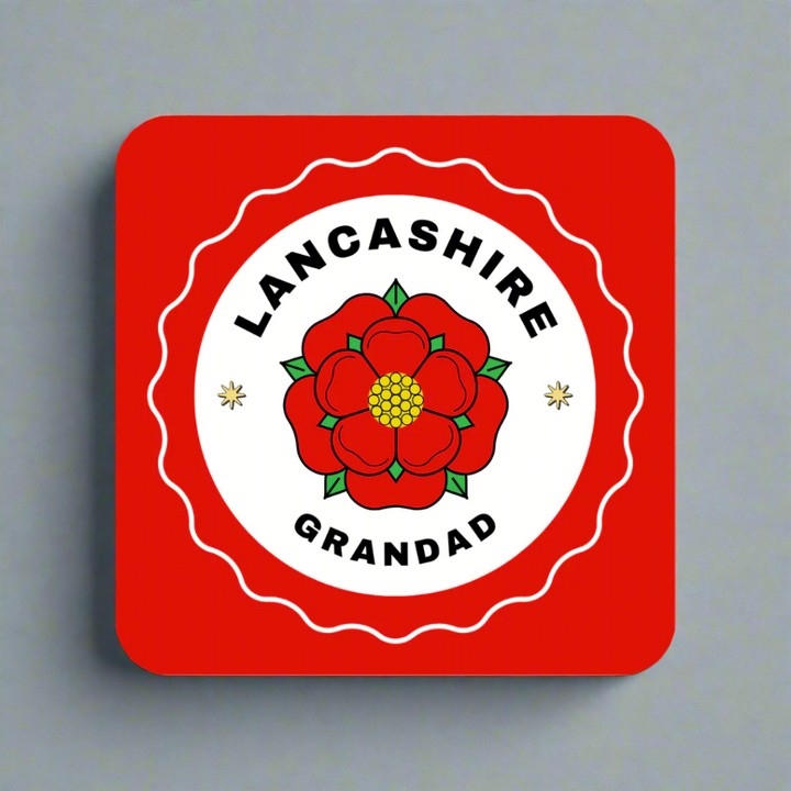 Personalised Family Gift Lancashire Rose Coaster