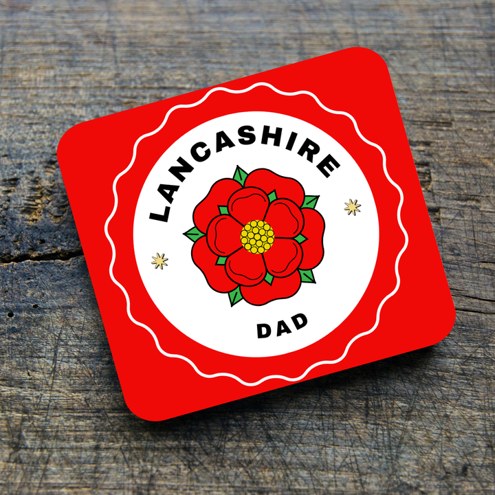 Personalised Family Gift Lancashire Rose Coaster