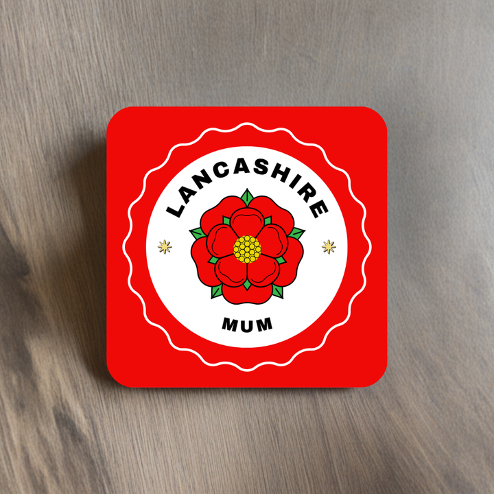 Personalised Family Gift Lancashire Rose Coaster