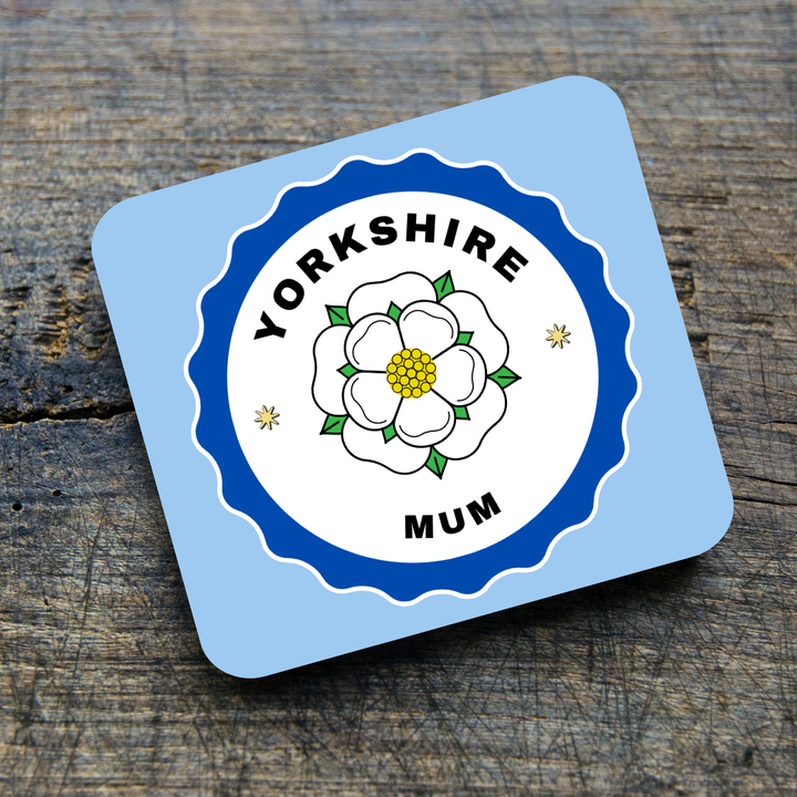 Personalised Family Gift Yorkshire Rose Coaster